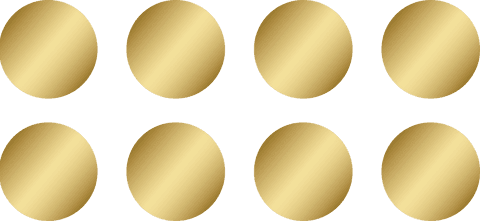 Transparent Golden Circular Shapes Pattern on White Background