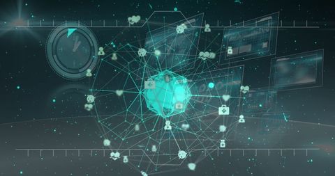 Data Processing Network Around Digital Globe - Download Free Stock Images Pikwizard.com