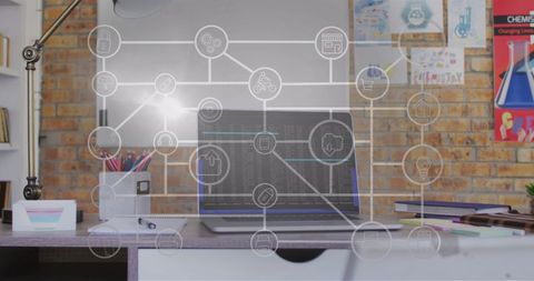 Digital Grid Structure in Modern Office Space - Download Free Stock Images Pikwizard.com