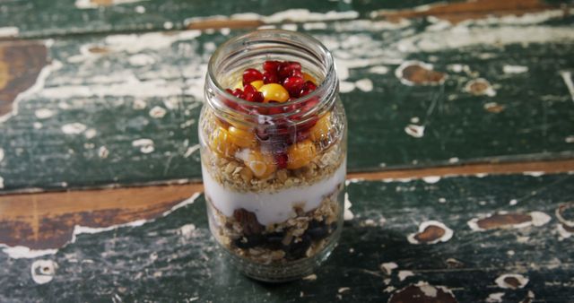 Healthy Layered Breakfast Jar with Yogurt, Granola, and Fresh Berries - Download Free Stock Images Pikwizard.com