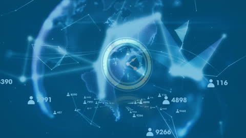 Digital Network Global High-Tech Visual with Social Media Icons