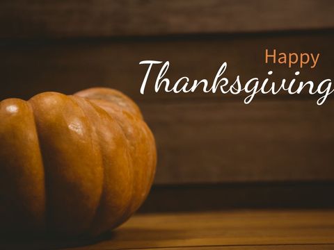 Cozy Thanksgiving Greeting with Pumpkin - Download Free Stock Templates Pikwizard.com