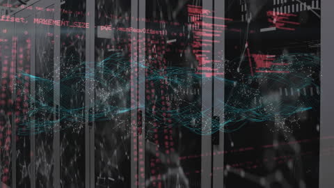 Digital Wave and Data Processing in Server Room