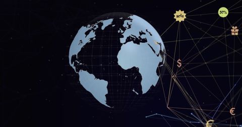 Global Connections and Online Shopping Expansion Around Globe - Download Free Stock Images Pikwizard.com