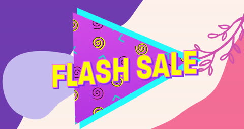 Bright Flash Sale Triangle Banner with Vibrant Colors