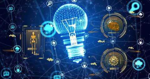 Digital Network Interface with AI Technology and Data Processing - Download Free Stock Images Pikwizard.com