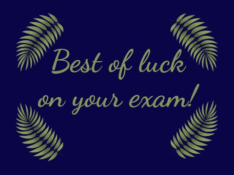 exam success wishes with golden fern framing - Download Free Stock Templates Pikwizard.com