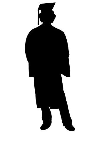 Man silhouette outline on transparent background