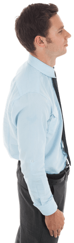 Profile of Smiling Caucasian Businessman on Transparent Background