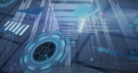 Animated Visualization of Digital Data Flow in Server Room