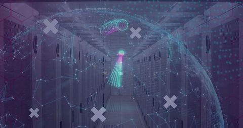 Digital Globe and Data Concept in Modern Server Room - Download Free Stock Images Pikwizard.com