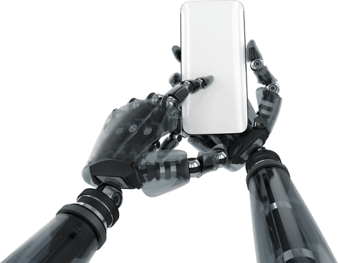 transparent robot hands interacting with smartphone - Download Free Stock Videos Pikwizard.com