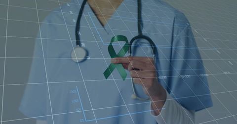 Doctor Highlighting Child Health Advocacy in Holographic Interface