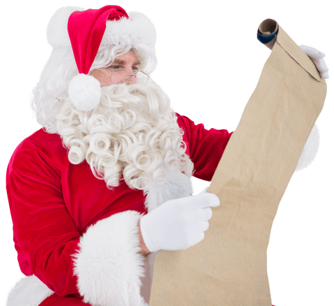 santa claus reading naughty and nice list transparent background - Download Free Stock Videos Pikwizard.com