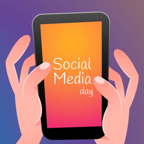 Social Media Day Celebration with Smartphone Illustration - Download Free Stock Templates Pikwizard.com