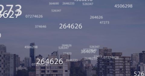Futuristic Floating Numbers Over Modern Cityscape - Download Free Stock Images Pikwizard.com