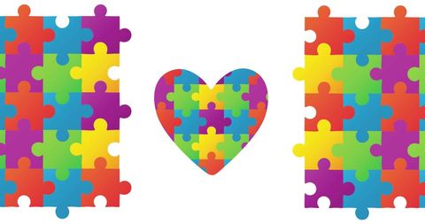 Colorful Puzzle Heart Autism Awareness Design - Download Free Stock Images Pikwizard.com