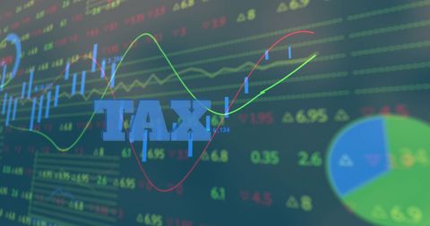 Financial Market Graphs and Tax Day Concept on Green Background - Download Free Stock Images Pikwizard.com