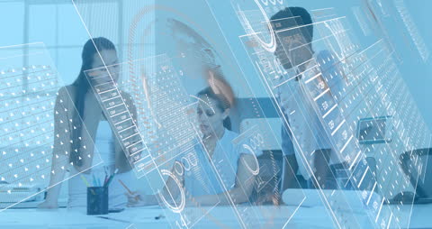 Innovative Business Team Analyzing Financial Data in Office