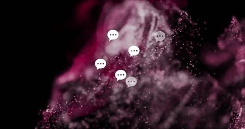 Digital Communication in Abstract Magenta Particle Cloud