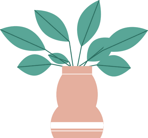 teal foliage in peach vase transparent background - Download Free Stock Videos Pikwizard.com