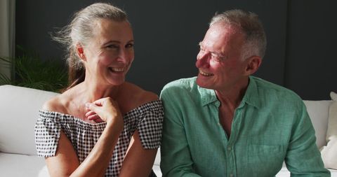 Elderly Couple Enjoying Video Call at Home