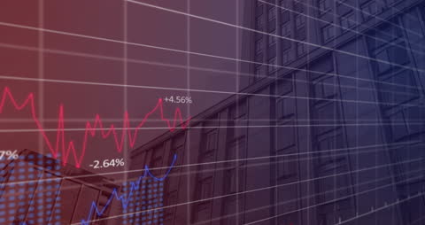Animated Data Visualization Overlay on Urban Cityscape