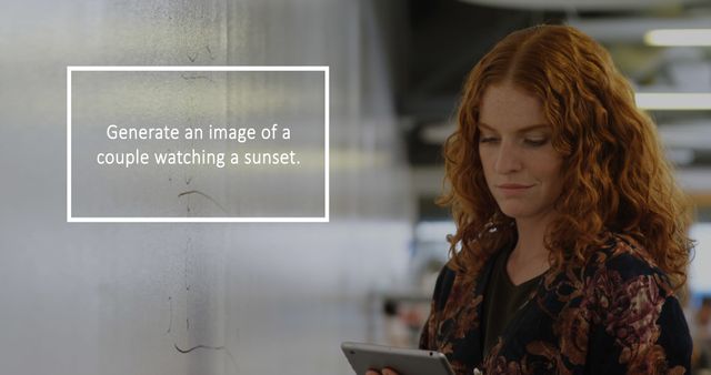 Woman with Red Hair using Tablet Besides Whiteboard in Office - Download Free Stock Images Pikwizard.com