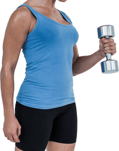 Muscular Woman Exercising with Dumbbell Transparent Background - Download Free Stock Videos Pikwizard.com