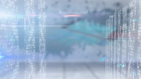 Futuristic Data Processing Virtual Matrix Background