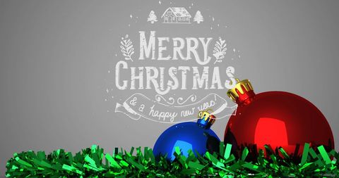 Festive Christmas and New Year Greeting with Decorations