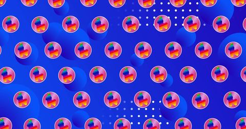 Rainbow Unicorn Icons on Dynamic Blue Background - Download Free Stock Images Pikwizard.com