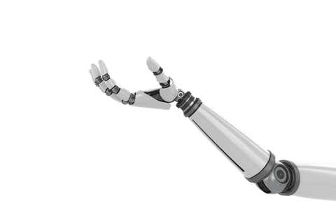 transparent robotic hand reaching upwards against white - Download Free Stock Videos Pikwizard.com