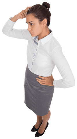 transparent background, thoughtful hispanic businesswoman scratching head - Download Free Stock Videos Pikwizard.com