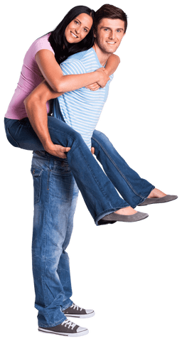 Transparent Joyful Couple Piggyback Ride - Download Free Stock Videos Pikwizard.com