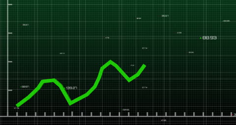 Dynamic Data Processing Animation with Bright Trend Line
