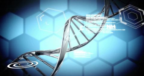 Digital Representation of DNA with Scientific Data Overlays - Download Free Stock Images Pikwizard.com