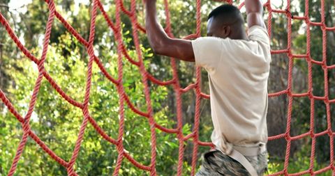 Determined Military Soldier Tackling Obstacle Course Challenge - Download Free Stock Images Pikwizard.com