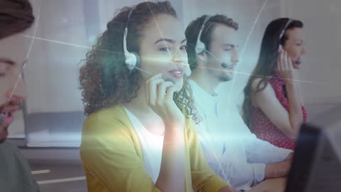 Call Center Team Engaged in Customer Service Operations