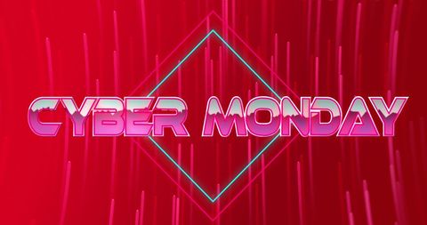 Cyber Monday Sale Banner with Neon Effects - Download Free Stock Images Pikwizard.com