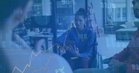 Empowered Businesswoman in Wheelchair Shares Data