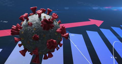 covid-19 virus over data graph depicting impact on healthcare - Download Free Stock Images Pikwizard.com