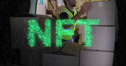 Digital Logistics and NFT Technology Integration Concept