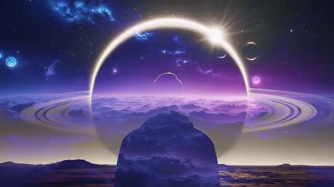 Surreal Celestial Dreamscape Illuminating Silhouette Horizon