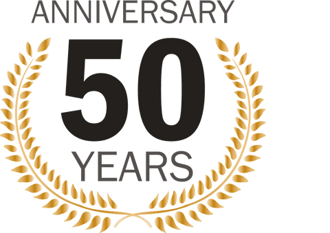 Transparent 50 years anniversary laurel wreath design