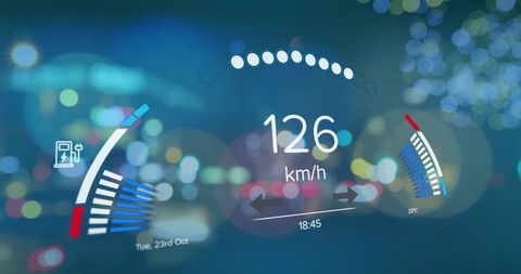 Futuristic Digital Car Dashboard with Speedpid likeometer - Download Free Stock Images Pikwizard.com
