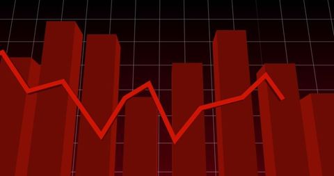 Red Line Graph Depicting Financial Market Analysis with Bar Chart - Download Free Stock Images Pikwizard.com