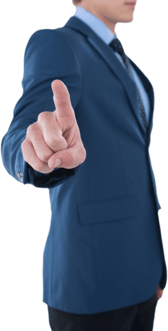 businessman pointing towards transparent interface - Download Free Stock Videos Pikwizard.com