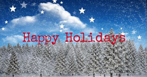Festive Happy Holidays Winter Wonderland Greeting - Download Free Stock Images Pikwizard.com