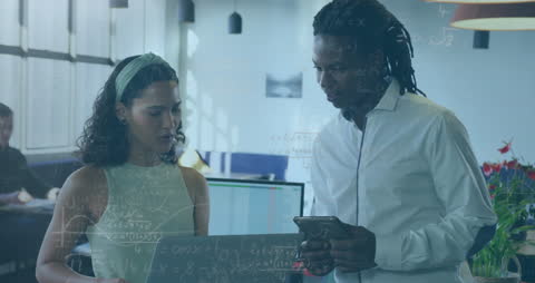 Data Processing Animation with Diverse Business Colleagues